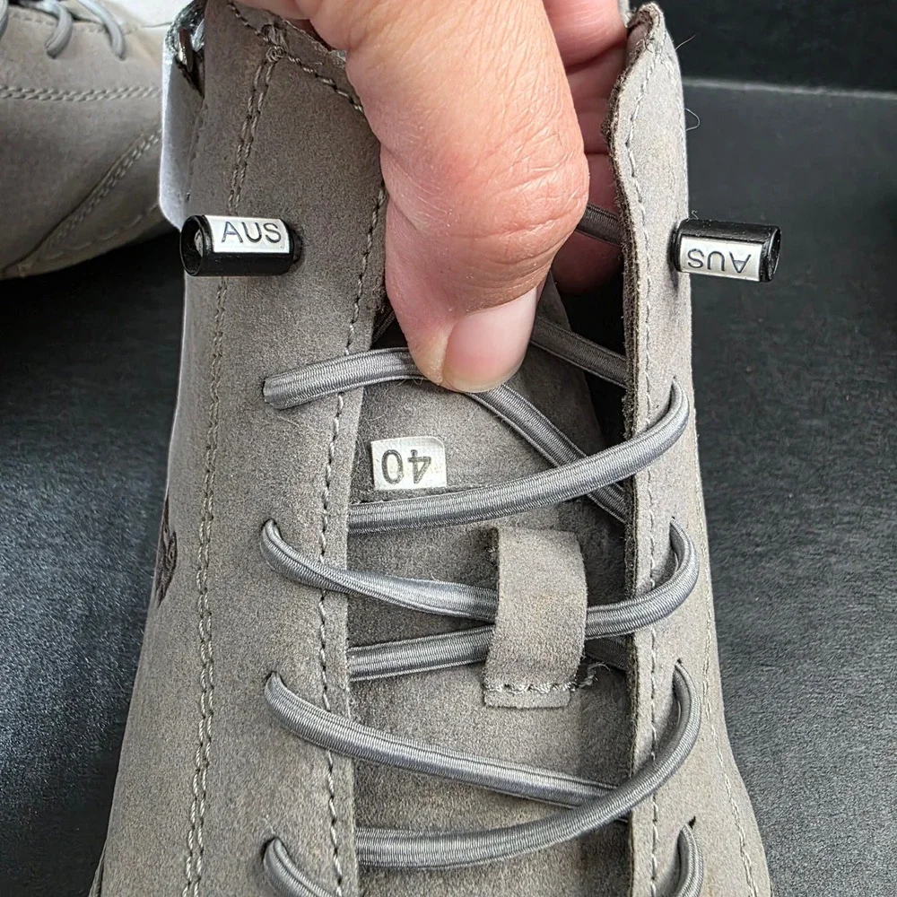 DBECK Men Grey Suede High Top Casual Shoes Sneakers Size 40